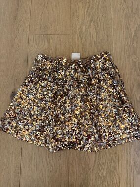Zara Gold Sequin Circle Skirt